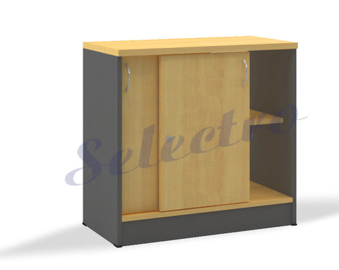 HighPoint Kozy Mercury Two Sliding Door Cabinet KST1332 [Oxford Cherry 40 x 79 x 75]